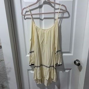 Cream colored cold shoulder mini dress